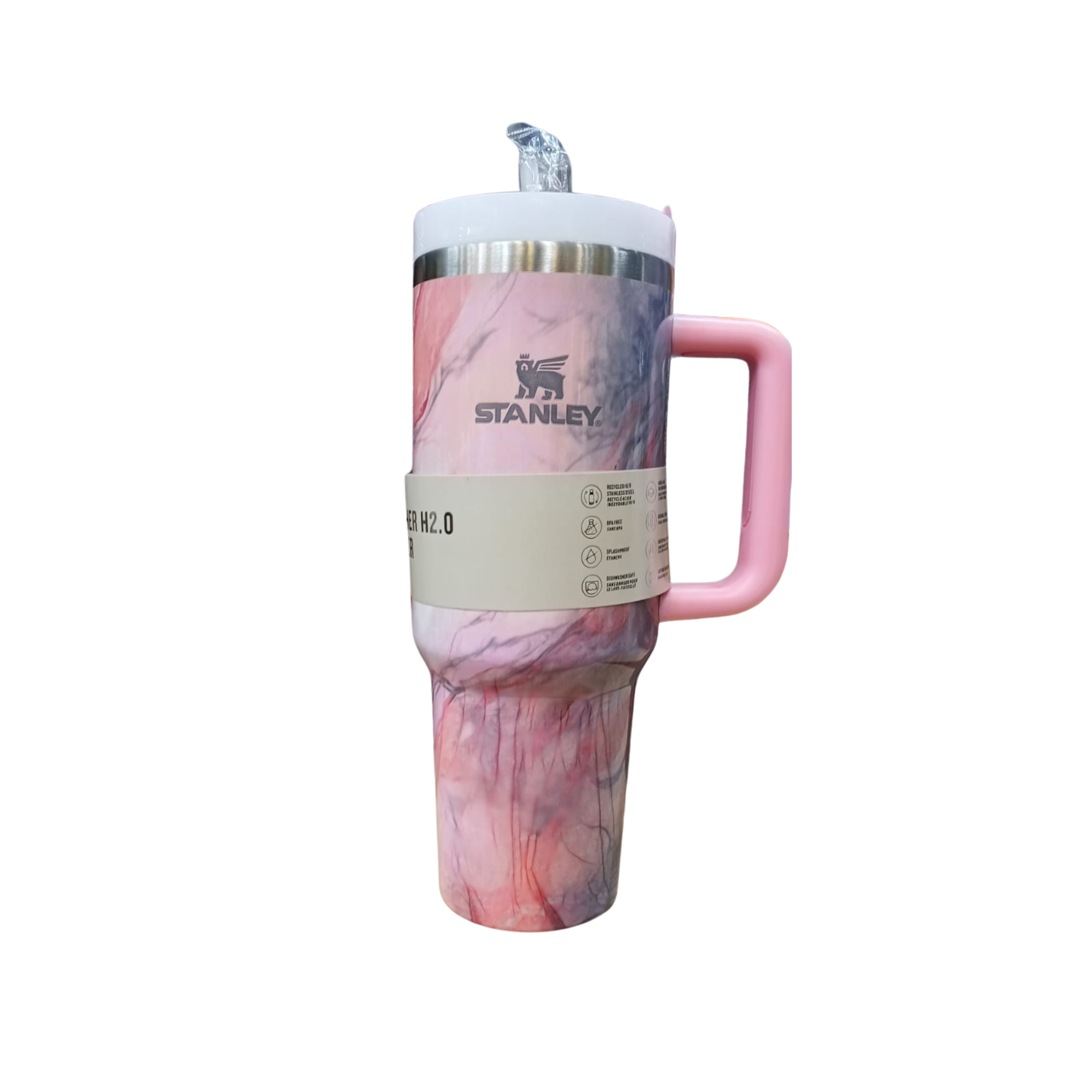Marble Pink Insulated Travel Tumbler
