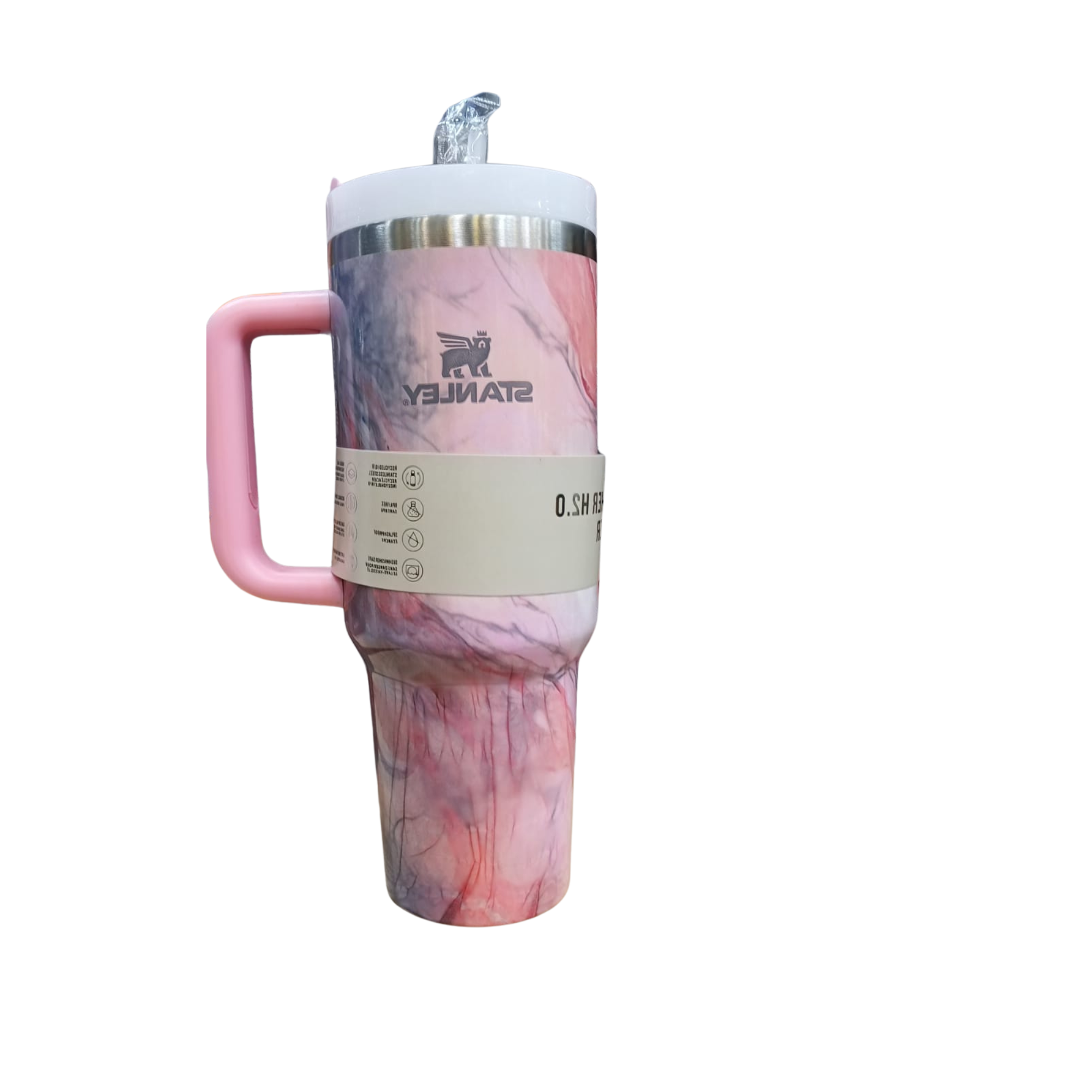 Marble Pink Insulated Travel Tumbler